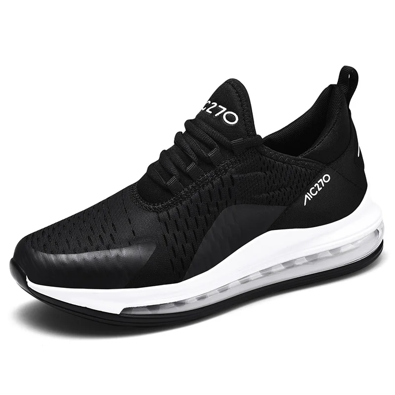 Брендовые мужские кроссовки для бега, дышащие мужские кроссовки для тренировок, zapatillas hombre Deportiva 270, дешевая спортивная обувь с воздушной подушкой для мужчин - Цвет: black white