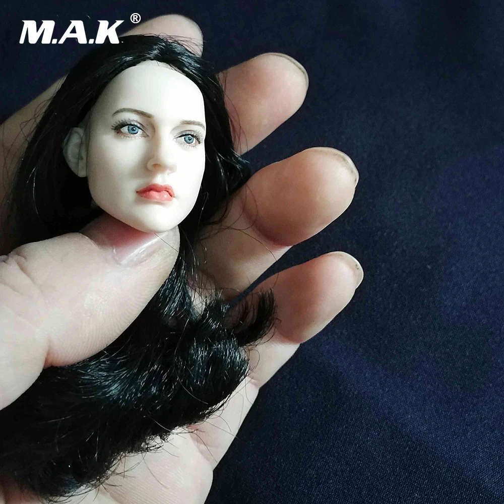 

1/6 Female Black Long Hair Pale Head Sculpt Model Toy For HT PH Body For 12" 1/6 Pale color PH Action Figure Body