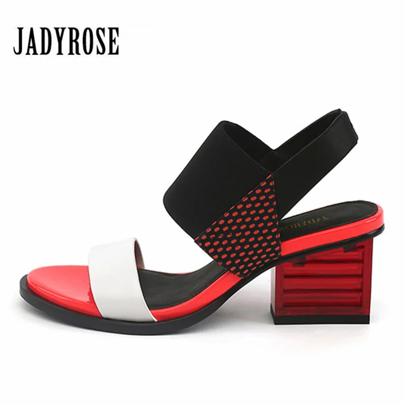 Jady Rose New Fashion Black Casual Women Summer Sandals Square High Heel Shoes Woman Pumps Gladiator Feminino Open Toe Slippers цена Jady Rose New Fashion Black Casual Women Summer Sandals Square High Heel Shoes Woman Pumps Gladiator Feminino Open Toe Slippers цены онлайн