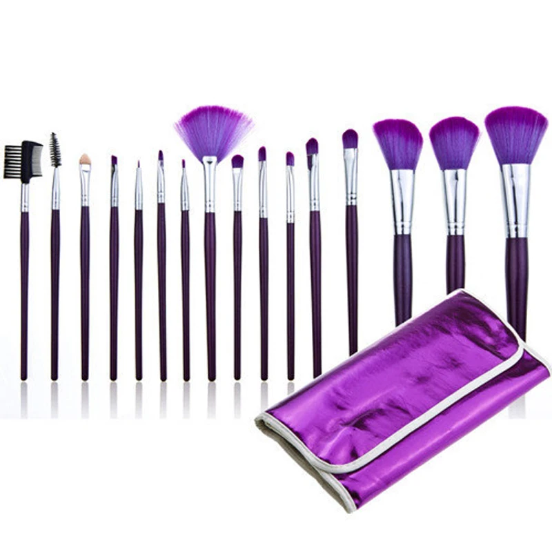 

Professional 16Pcs Makeup Brushes Sets brush set Wood Handle Eye Brow Shadow highlighter cosmetic essence make up face brush bag