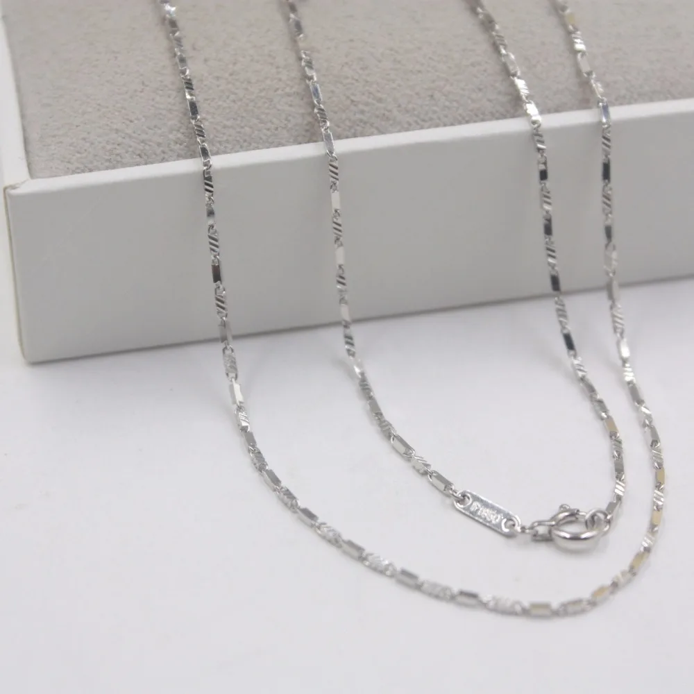 

NEW FINE Pure Platinum 950 Necklace Women's Men Square Link Chain Pt950 16inch