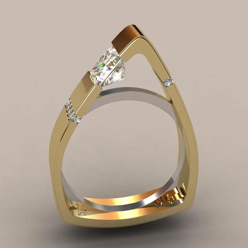 Квадратные Кристальные кольца с кубическим цирконием для женщин, обручальное кольцо с камнем, ювелирные изделия