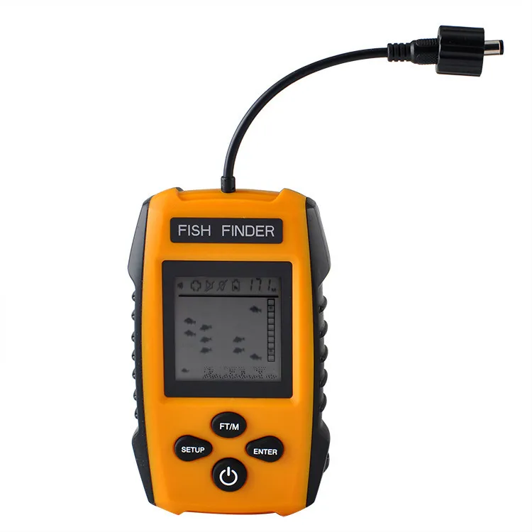 المحمولة صياد السمك ، محظوظ FF1108-1 عمق المياه و درجة الحرارة Fishfinder مع السلكية سونار الاستشعار محول صياد السمك s
