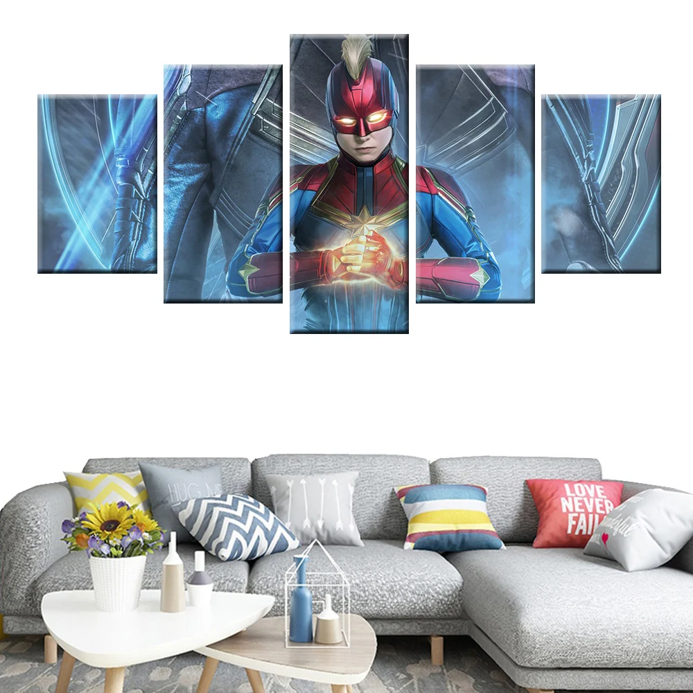 

Avengers movie canvas poster HD print wall art 5 panel home decor living room bedroom mural
