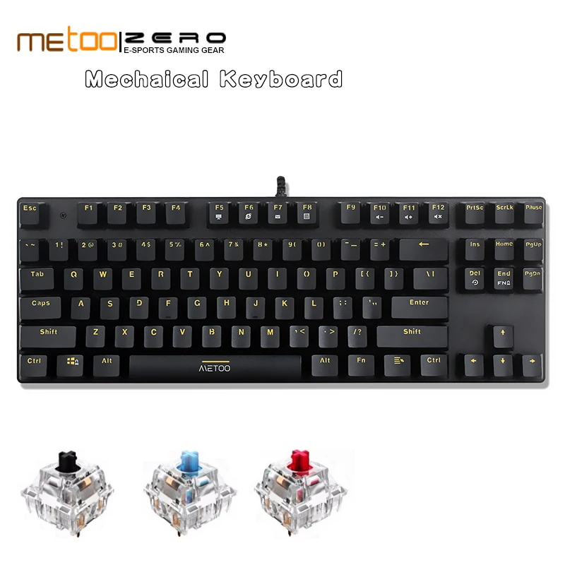 

Metoo edition gaming Mechanical Keyboard 87/104 keys Anti-ghosting Luminous blue red black switch Backlit Wired keyboard
