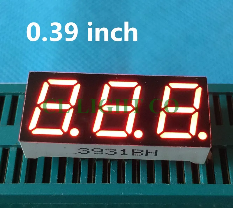 Красный светодиодный дисплей 20 шт. 7-сегментный 3 Бит общий анод 0 39 дюйма Цифровая