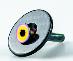 Zracing ультра светильник из углеродного волокна для велосипеда, верхняя крышка с винтовой крышкой для гарнитуры, винт из титанового сплава 7g - Цвет: Product as shown