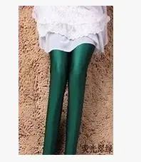 Женские обтягивающие леггинсы с эффектом пуш-ап, модные новые стильные блестящие леггинсы, черные леггинсы для девочек, лето-осень, большие размеры, штаны для фитнеса - Цвет: Зеленый