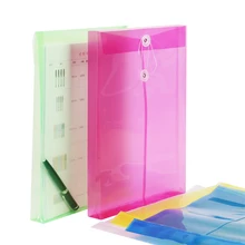 1 шт., Офисная А4 сумка для файлов, прозрачная, цветная, пластиковая, уплотненная, кнопка, застежка, папка для документов, Товары для офиса, школьные принадлежности
