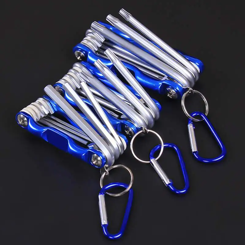 Foldable Hex Wrench Set Inner Hexagon Spanner Allen Wrench Screw Portable Repair Tools