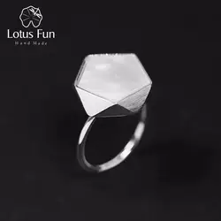 Lotus Fun реальные 925 пробы серебро Творческий Северной Европы Стиль геометрические углы дизайн Fine Jewelry кольца для Для женщин