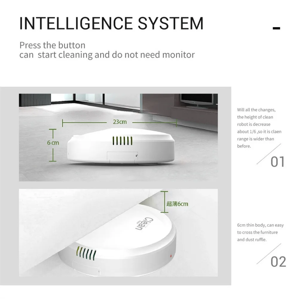 

Rechargeable Automatic Smart Robot Vacuum Cleaner Edge Cleaning Suction Sweeper #4