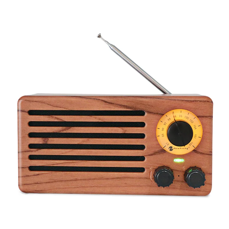 

Wireless Wooden Bluetooth Speakers Portable Mini Handsfree Multifunction Audio Home Theatre Sound Receiver with FM Radio TF AUX