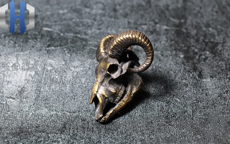 925 Серебряный латунный череп Большая сковорода череп козла Висячие ожерелья ключ звено Темный для мужчин и женщин