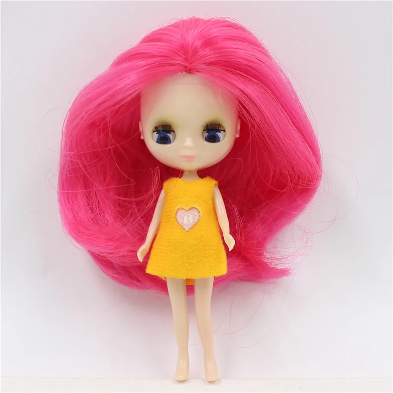 DBS blyth mini doll toy 10CM toy nude doll colorful long hair 9