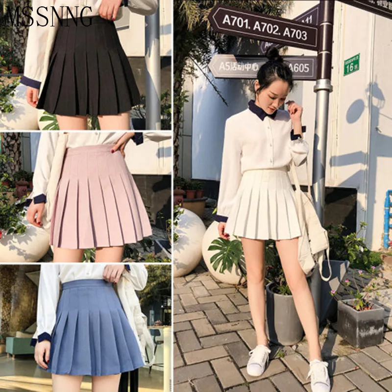 MNNSSG женская модная летняя плиссированная юбка с высокой талией, юбка Kawaii, Женская мини-юбка, короткая юбка(8