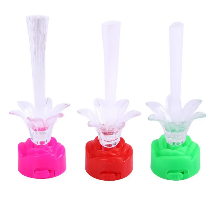 

Mini Changing Colors LED Fiber Optic Lamp Rose Base Holiday Lights Wedding Christmas Party Lighting Decoration