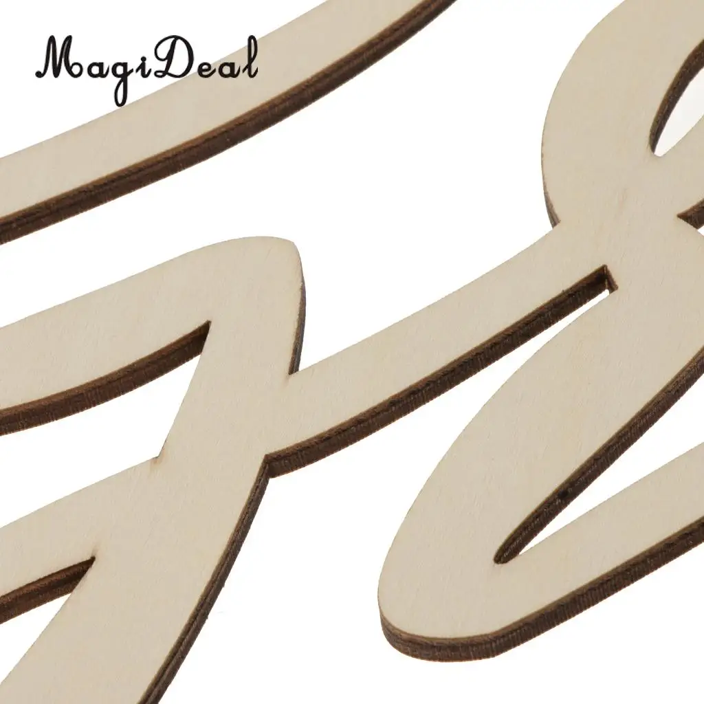 2pcs Unfinished Bride and Groom Wedding Wooden Chair Banner Sign Decorations Home Party Ornament Photo Booth Prop