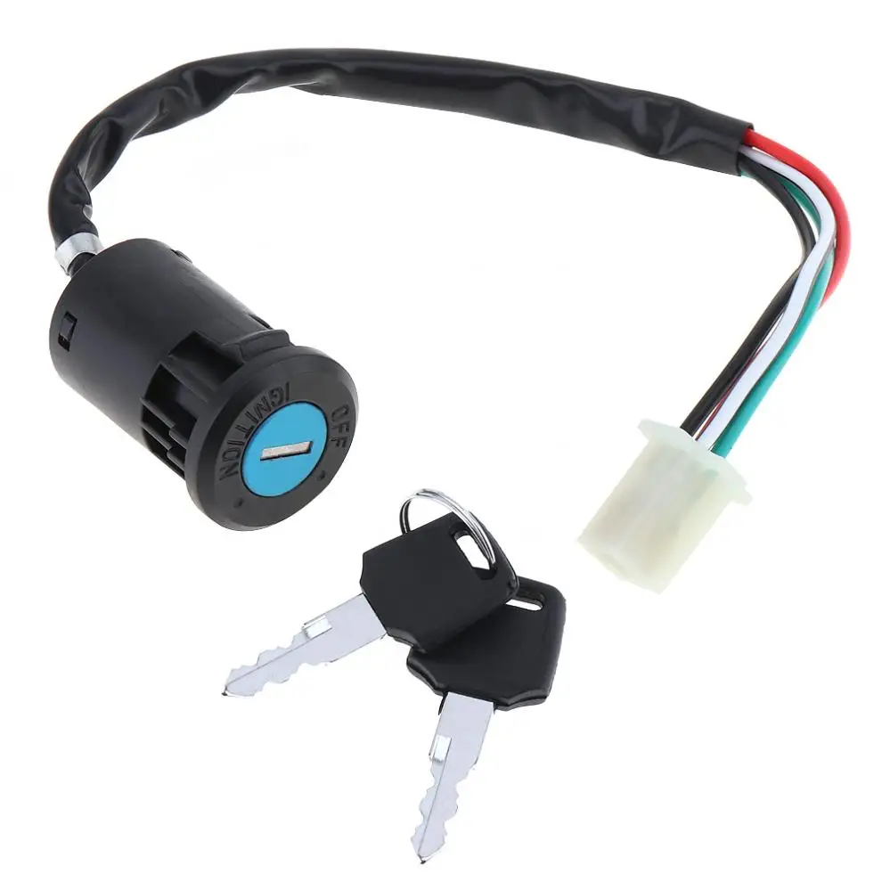 

Waterproof Black 4 Wires 2 Ignition Keys Start Switch Door Lock Key Motorcycle Accessories for ATV Go Kart Scrambling Motorcycle