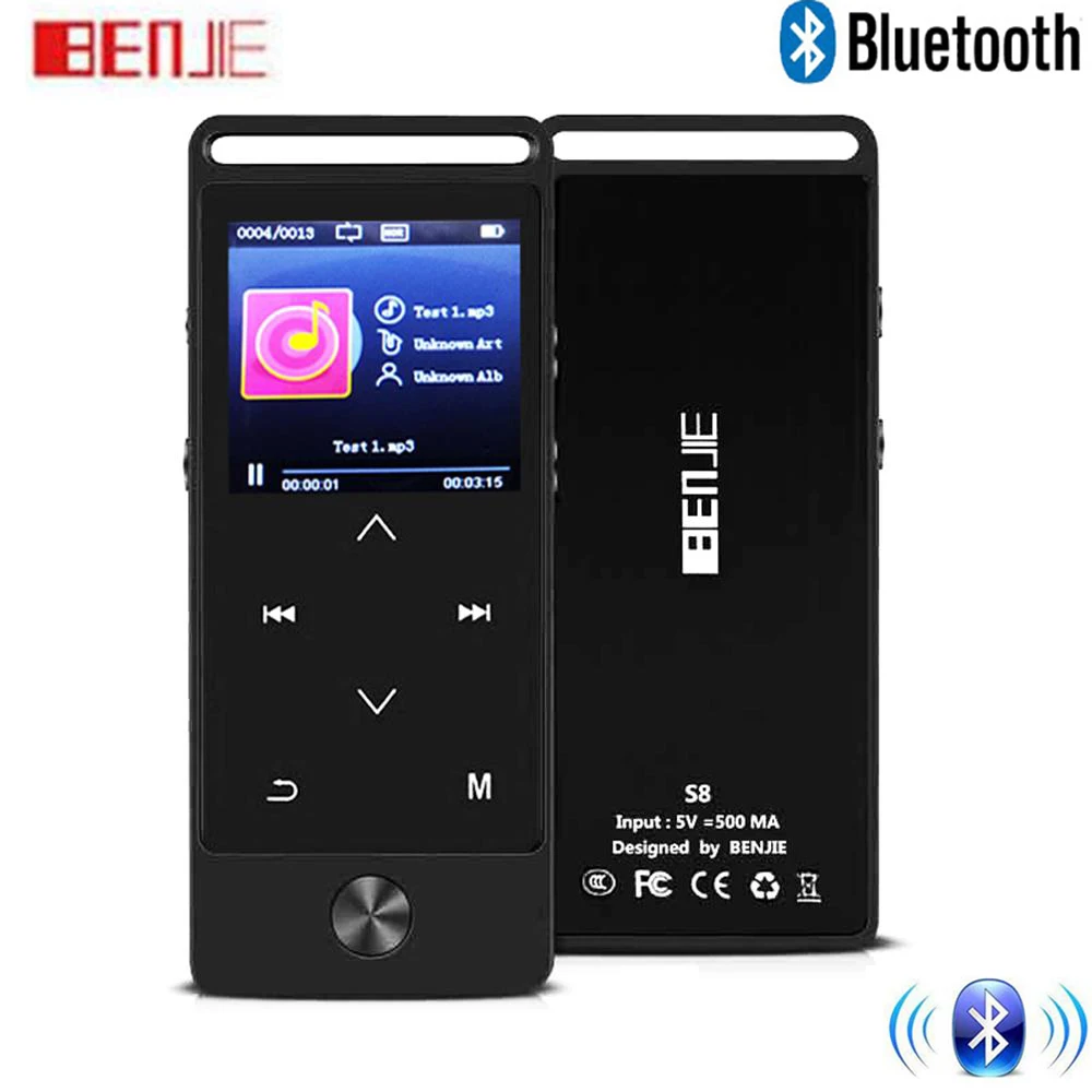 Новейшая версия Bluetooth MP3 музыкальный плеер с сенсорной кнопкой BENJIE S5B/S8 8 Гб без потерь HiFi звук MP3 музыкальный плеер с fm-радио
