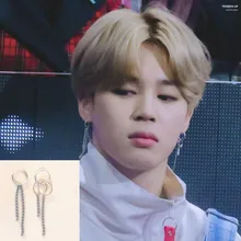 Модные ювелирные изделия корейские Brinco Bangtan мальчики альбом серьги гвоздики для женщин мужчин винтажные Длинные кисточкой серьга геометрической формы