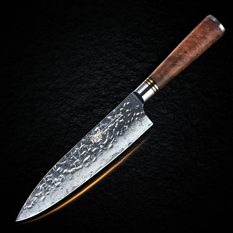 FINDKING 8 дюймов Sapele с деревянной ручкой дамасский нож шеф-повара 67 слоев профессиональные японские кухонные ножи из дамасской стали