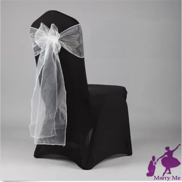 100pcs Bulk Sale Chair Organza Sash Bow 7''*108'' For Wedding Party