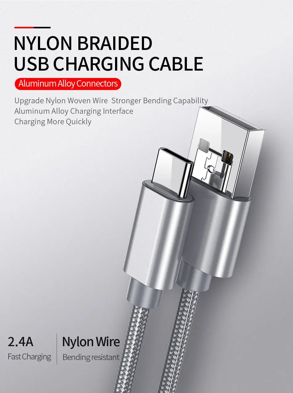 Металлический Плетеный usb type-C кабель для быстрой зарядки USB C кабель для samsung Galaxy S8 Note 8 OnePlus 2 для Xiaomi 4C type-C шнур