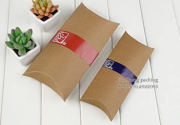 

100pcs/set Kraft Paper Pillow shape Candy Box Wedding Favors Gift Candy Boxes Home Party Birthday Supply