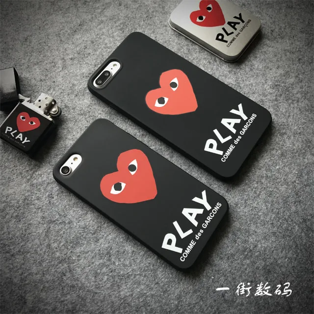 

for iphone 5 5s se 6 6plus 6s plus 7 7plus 8 X 10 soft TPU case Japan Trend brand CDG Lovely love Silicone phone cases cover