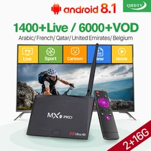 Iptv Subscription MX9 PRO Android 8.1 Smart Tv Box RK3328 With 1 Year QHDTV Code Iptv Arabic French Morocco Belgium Netherlands 