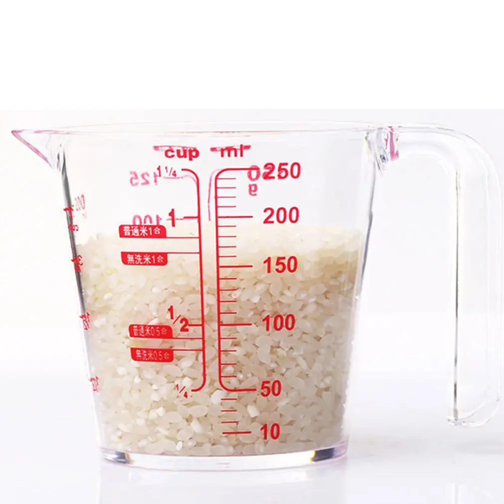 

Plastic Measuring Cup 250/500ml Clear Scale Show Transparent Mug Pour Spout Baking Tool Liquid Measuring Cup Device