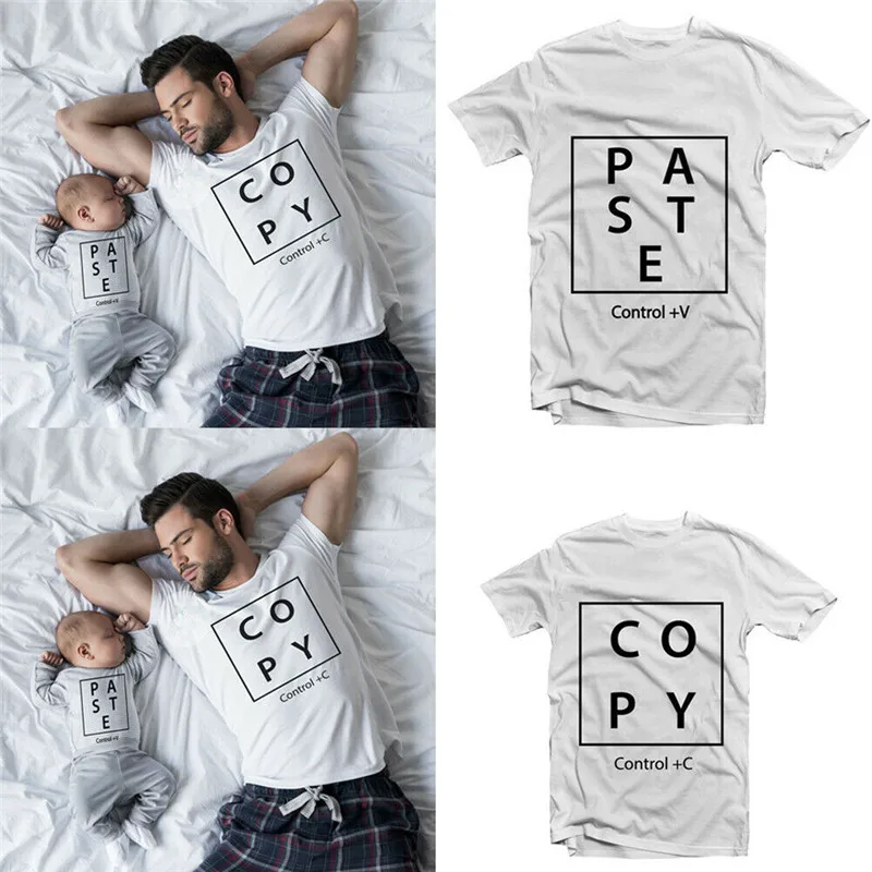 

Summer Style Family Matching Outfits Dad and Boy Solid Letter T shirt Short Sleeve Mother Daughter Son Clothes Family Clothing