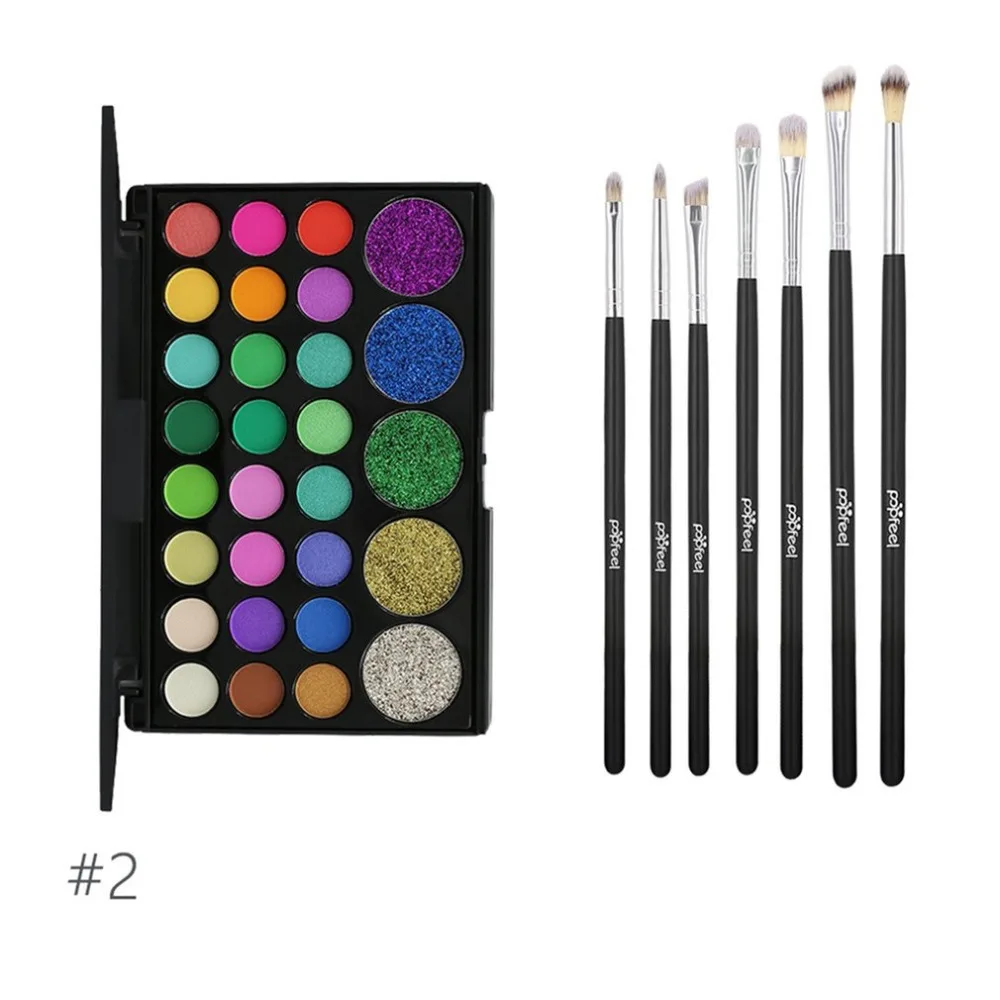 

29 Color Eyeshadow Tray 02+7 Eye Shadow Brush Set