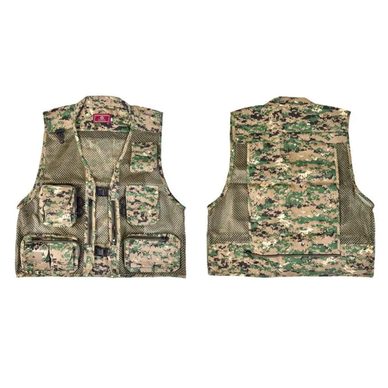 Multi-purpose Fishing Suit Vest Hunting Fisherman Clothes Camouflage Fishing Vest Quick-drying Multi-pocket Apparel