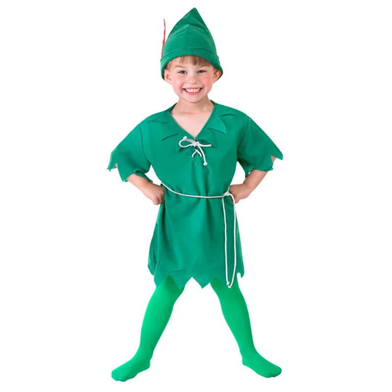 Детский карнавальный костюм на Хэллоуин для маленьких мальчиков «Питер Пэн»