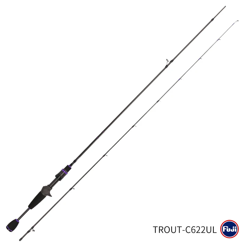 TSURINOYA TROUT UL Fishing Rod ELF 1.88m Weight 70g FUJI Guide Rings Accessories Ultralight Spinning Casting Lure Rod - Color: White