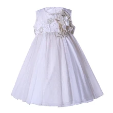 Pettigirl/ стиль; летнее праздничное платье для девочек; пышные платья с цветочной вышивкой и золотыми блестками; Эксклюзивная детская одежда; 1368