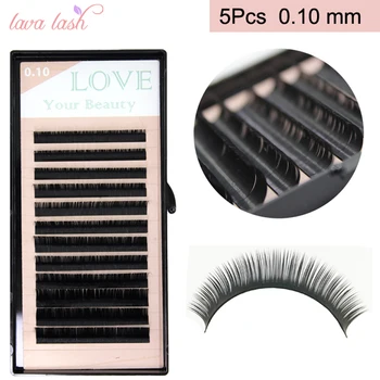 

5 trays/lot Korea Black Material 0.10mm Silk Eyelash Extensions Wholesale Price Private Label False Eyelashes