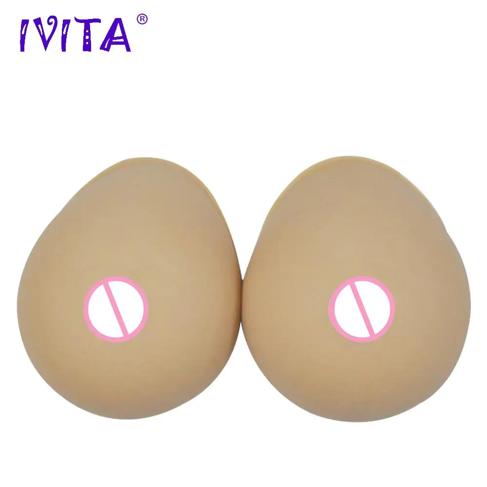 

IVITA 1200g/pair Suntan Artifical Silicone Breast Forms Fake Boobs Realistic Breasts For Prosthesis Crossdresser Mastectomy