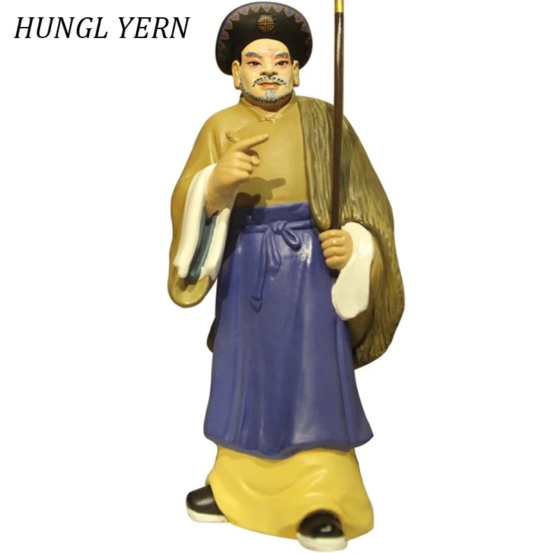 

33cm Shepherd Statue chinese style Home decor sculpture statues Clay Handcraft escultura decoracion estatua art
