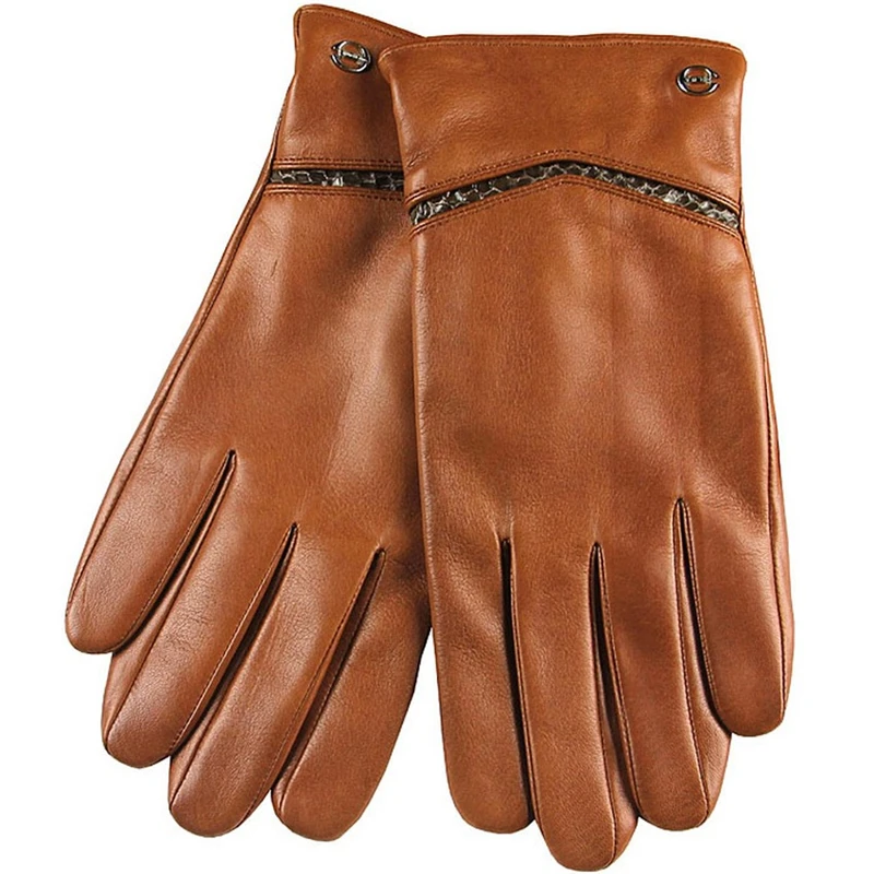 Из натуральной кожи Бизнес Для мужчин перчатки Высокое качество козьей перчатки осень-зима плюс бархат Термальность водительские