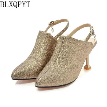 

BLXQPYT Women Summer Sandals Plus Small &big size 28-52 wedding Party Sexy fashion High Heels pointed toe Pumps shoes woman Y418