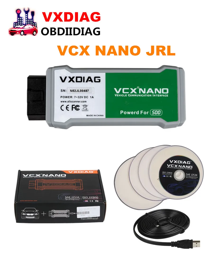 2017 VXDIAG VCX NANO для Land Rover Jaguar 2 в 1 программный SDD V145 многоязычный мощный