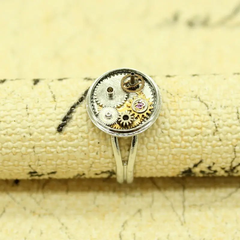 

Victorian Cog Style Steampunk Gear Ring Industrial Fancy Dress Jewelry Punk
