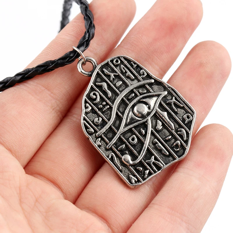 The Eye Of Horus Charming Pendant Necklace Vintage Leather Rope Ancient Egyptian Necklace Men 