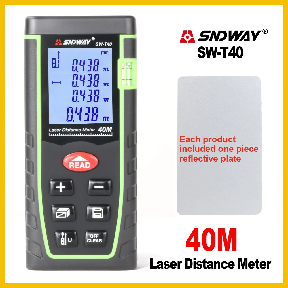 SNDWAY Rangefinder Laser Distance Meter Range Hand Tool Device Finder Electronic SW-T4S/T40/T60/T80/T100