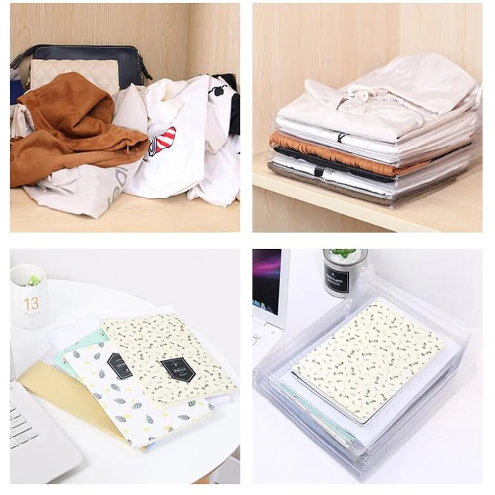 

10 Layers Clothes Fold Board Clothing Organization System Shirt Folder Cabinet Closet Drawer Stack Household Closet Organizer