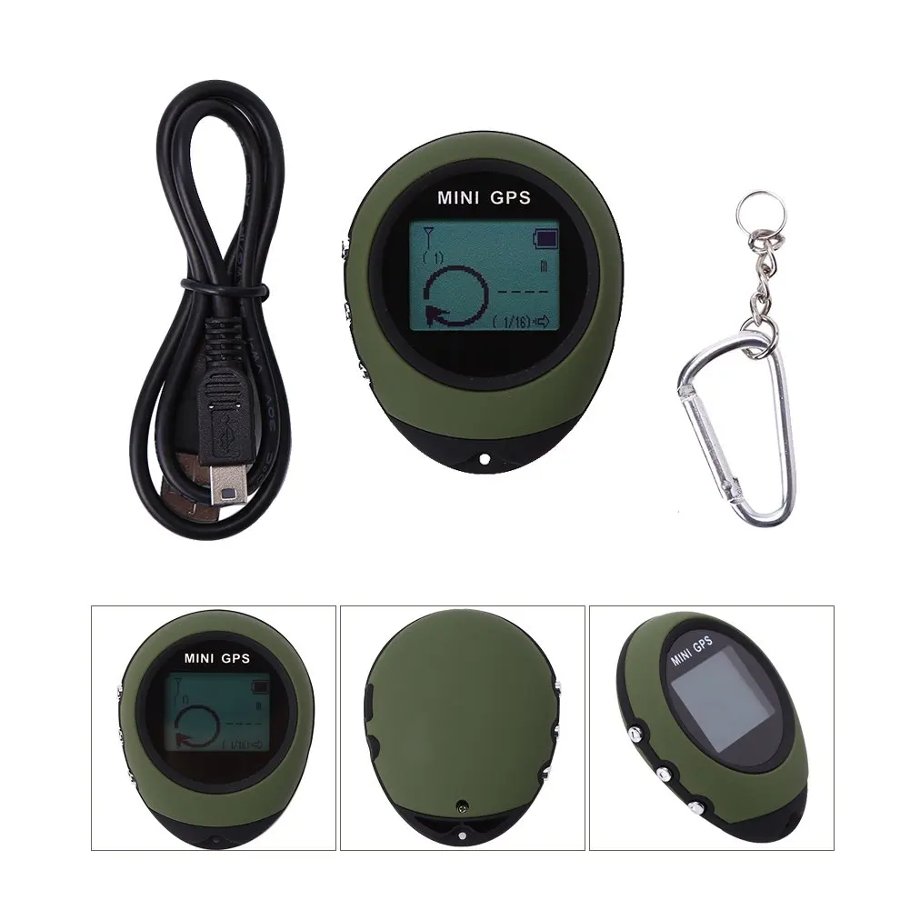 Mini GPS Receiver Navigation Tracker Handheld Location Finder Tracking Rechargeable with Electronic Compass For Outdoor Travel