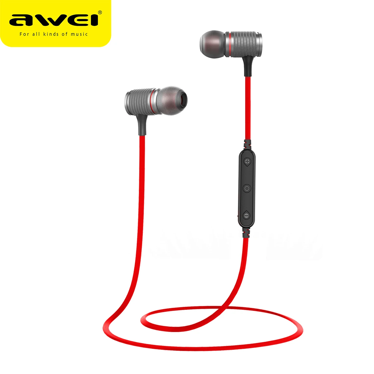 AWEI T12 Bluetooth наушники беспроводные наушники гарнитура для телефона Auriculares kulakl K беспроводные bluetooth наушники V4.2 шлем - Цвет: Red